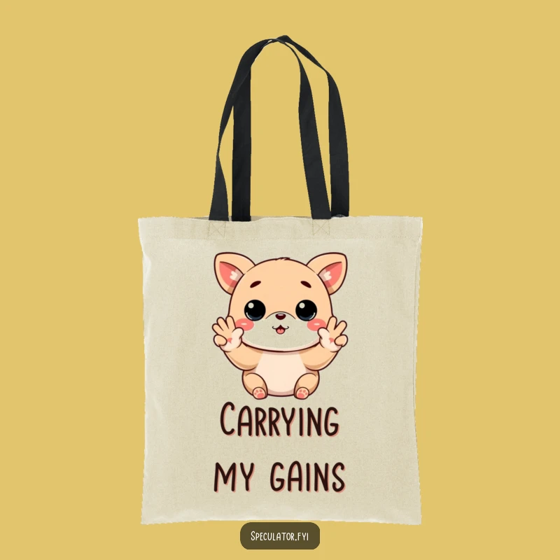 Funny Kawaii Trader Tote Bag - Reusable Buy Low Sell High Animal Bag Gift