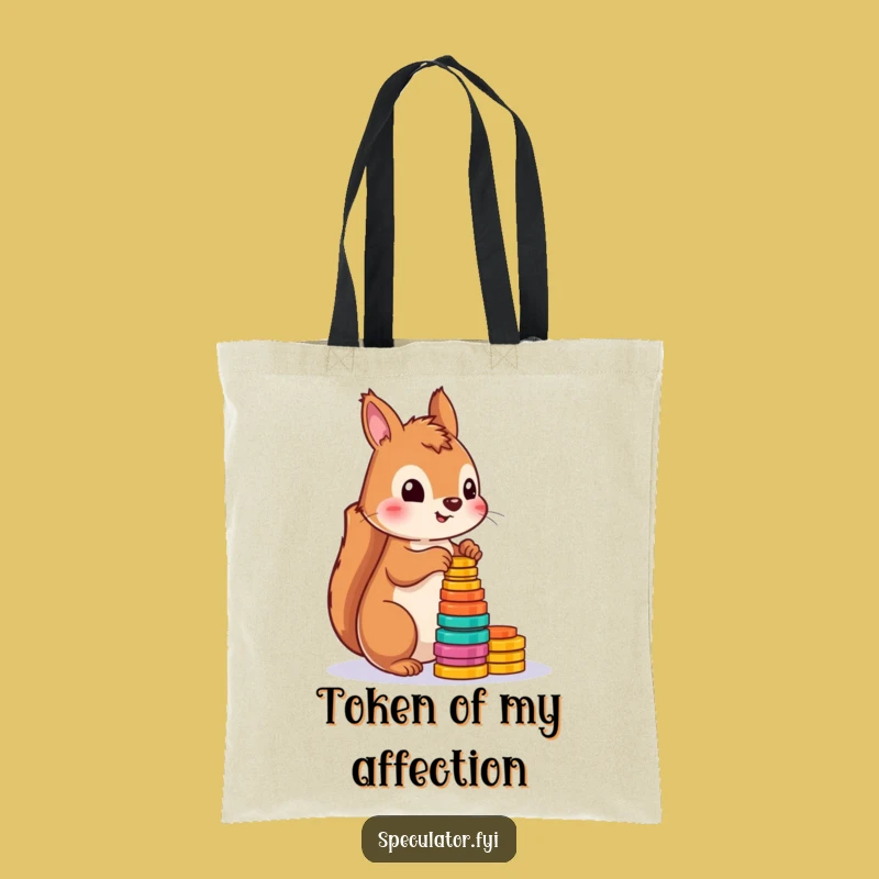 Funny Squirrel Counting Tokens Tote Bag: Stylish Playful Animal Accessory, Great Gift