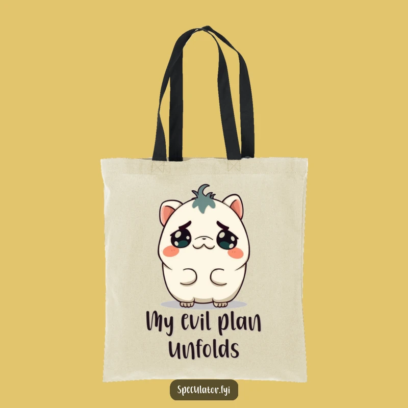 Funny Mischievous Kawaii Creature Tote Bag - Practical Gift for Schemers