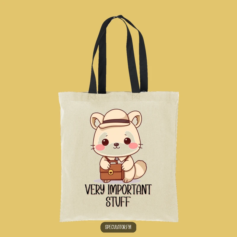 Funny Dapper Kawaii Animal Tote Bag - Practical Gift for the Go-Getter